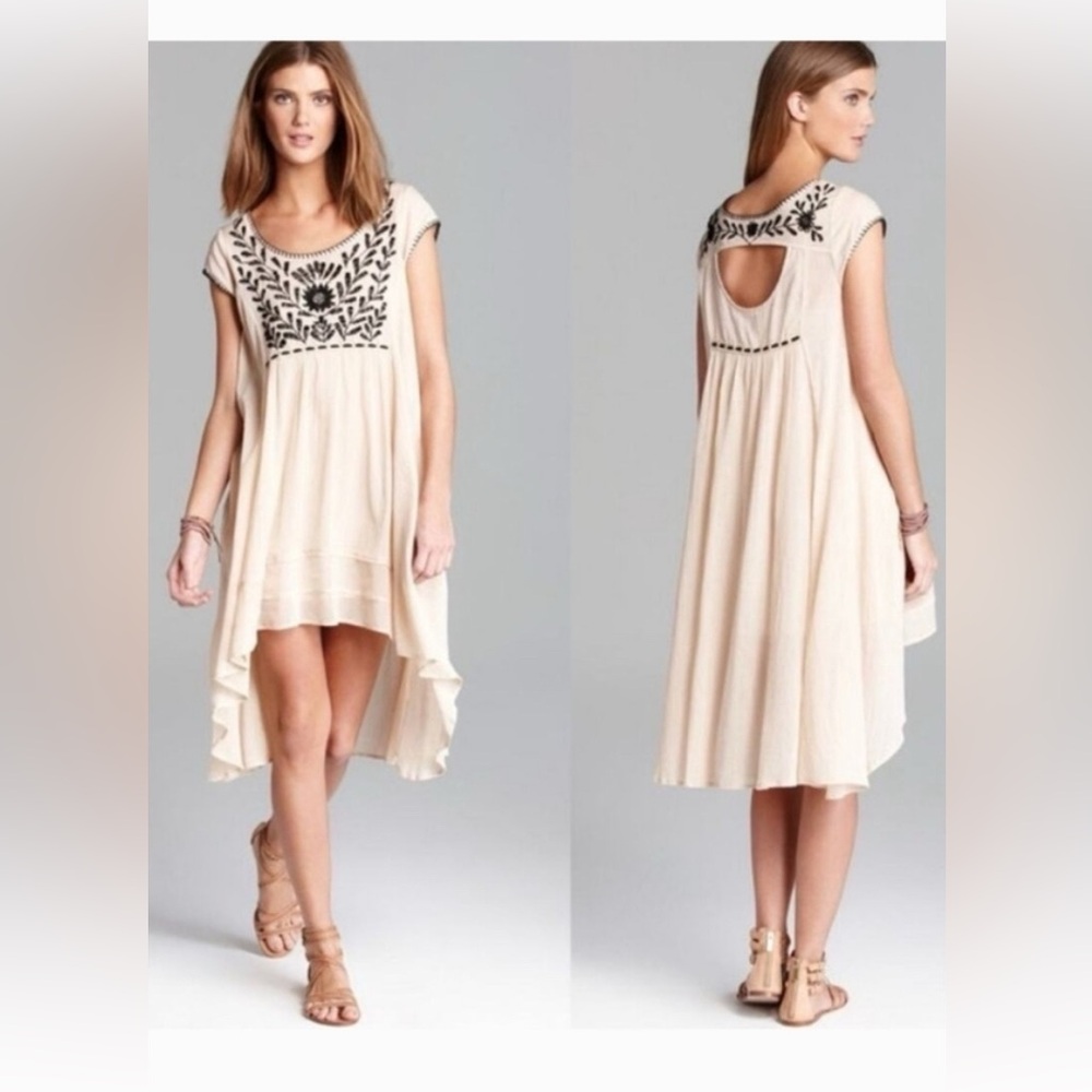 Free People India gauze marina embroidered high low dress size xs